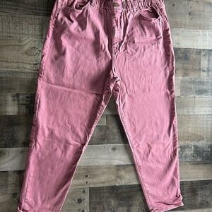 Ava & Viv Dusty Rose Paperbag Waist Pants
